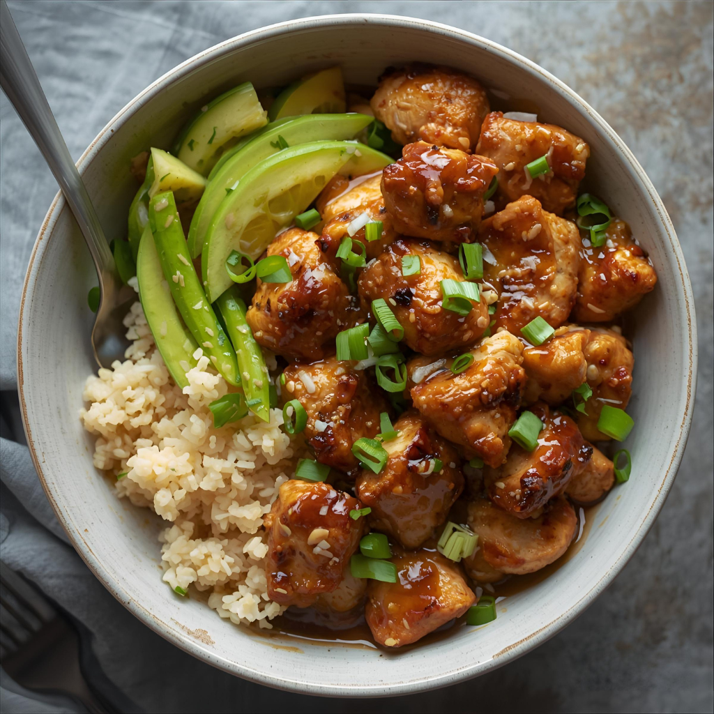 Bowl de pollo estilo teriyaki