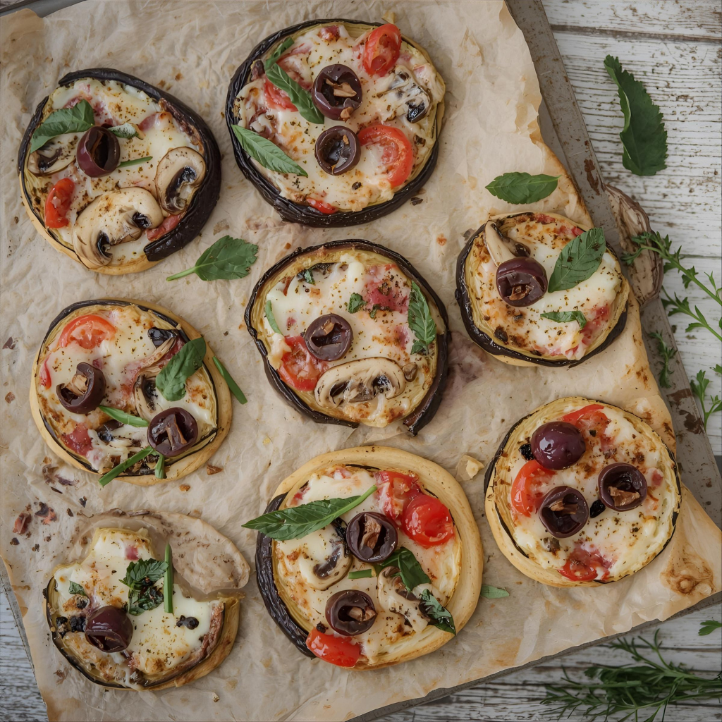 Mini pizzas de berenjena