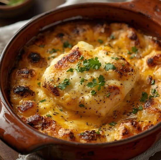 Bacalao Gratinado con Crema de Coliflor