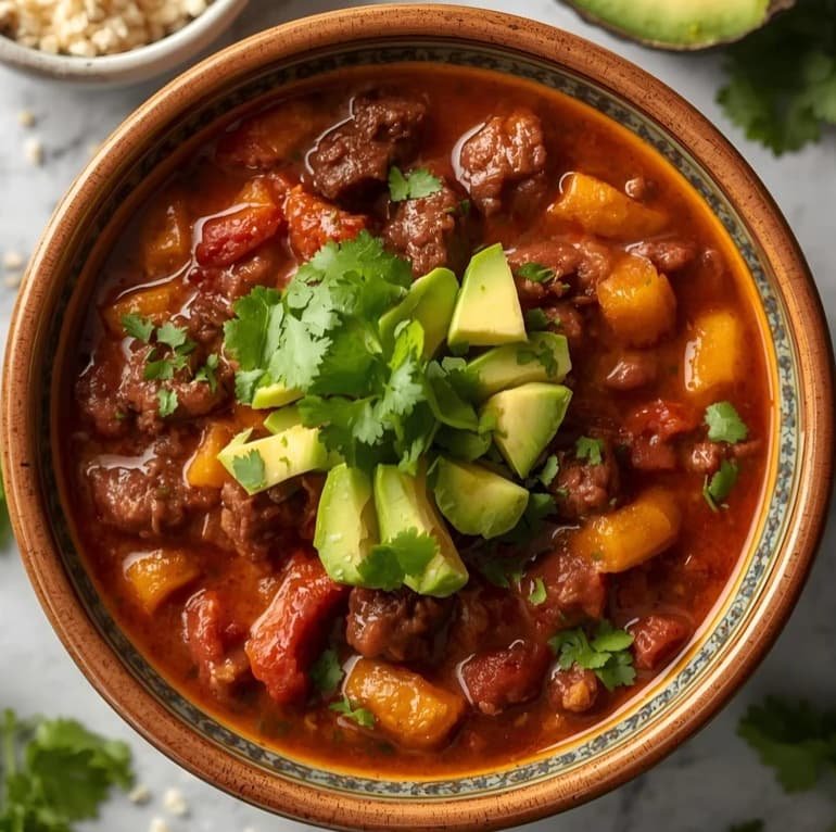 Chili Con Carne (Keto) con Aguacate