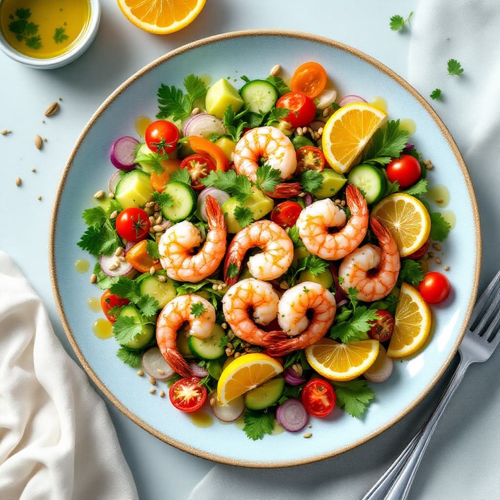 Ensalada fresca de camarones