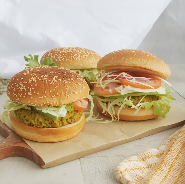 Hamburguesas de lentejas con pan keto