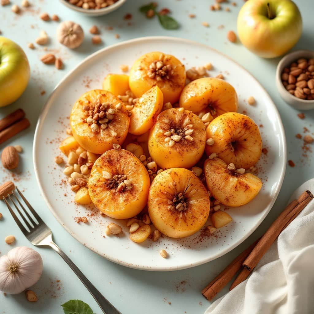 Manzanas asadas con nueces y especias